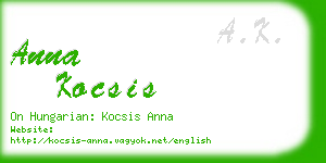anna kocsis business card